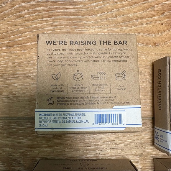 Dr SQUATCH Soap 4pc LOT Eucalyptus Greek Yogurt NEW 5oz Bars - Picture 2 of 2